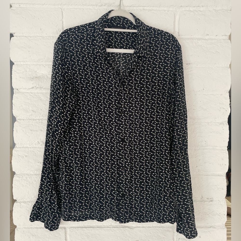 All Saints Long Sleeve Button Up Size Sm